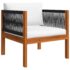 vidaXL 5 Piece Garden Lounge Set with Cushions Cream Wood Acacia&Rope - Image 12