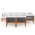 vidaXL 10 Piece Garden Lounge Set with Cushions Cream Wood Acacia&Rope - Image 3
