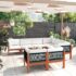 vidaXL 10 Piece Garden Lounge Set with Cushions Cream Wood Acacia&Rope