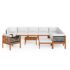 vidaXL 12 Piece Garden Lounge Set with Cushions Cream Wood Acacia&Rope - Image 3