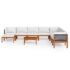 vidaXL 9 Piece Garden Lounge Set with Cushions Cream Wood Acacia&Rope - Image 3
