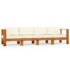 vidaXL 4-Seater Garden Sofa with Cream White Cushions Solid Acacia Wood - Image 2