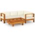 vidaXL 5 Piece Garden Lounge Set with Cushions 100x60 cm Acacia Wood - Image 2