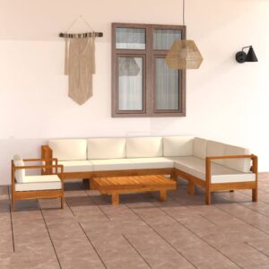vidaXL 8 Piece Garden Lounge Set with Cushions 100x60 cm Acacia Wood