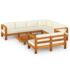 vidaXL 8 Piece Garden Lounge Set with Cushions 100x60 cm Acacia Wood - Image 2