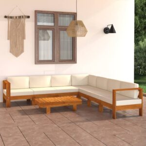 vidaXL 8 Piece Garden Lounge Set with Cushions 100x60 cm Acacia Wood