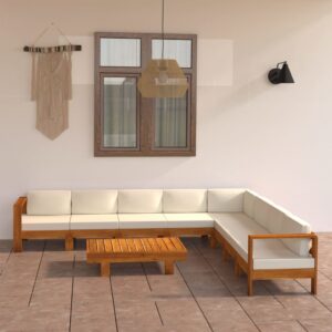 vidaXL 9 Piece Garden Lounge Set with Cushions 100x60 cm Acacia Wood