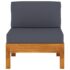 vidaXL 3-Seater Garden Sofa with Dark Grey Cushions Acacia Wood - Image 4
