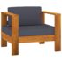 vidaXL 4 Piece Garden Lounge Set with Dark Grey Cushions Acacia Wood - Image 7