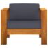 vidaXL 4 Piece Garden Lounge Set with Dark Grey Cushions Acacia Wood - Image 8