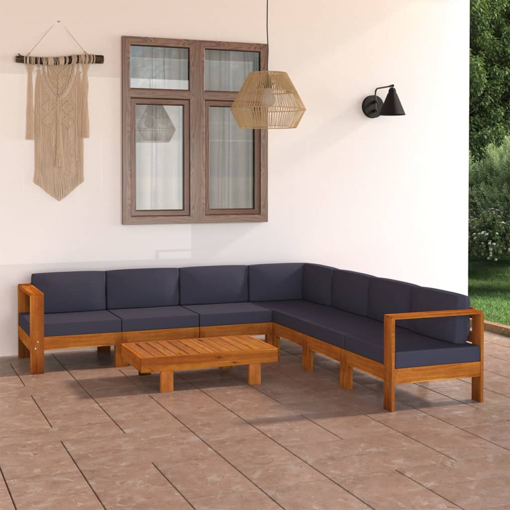 8720286191293_m_en_hd_1 vidaXL 8 Piece Garden Lounge Set with Dark Grey Cushions Acacia Wood - Image 1