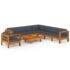 vidaXL 9 Piece Garden Lounge Set with Dark Grey Cushions Acacia Wood - Image 2