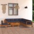 vidaXL 9 Piece Garden Lounge Set with Dark Grey Cushions Acacia Wood