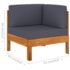 vidaXL 10 Piece Garden Lounge Set with Dark Grey Cushions Acacia Wood - Image 12
