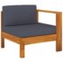 vidaXL 10 Piece Garden Lounge Set with Dark Grey Cushions Acacia Wood - Image 4