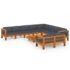 vidaXL 10 Piece Garden Lounge Set with Dark Grey Cushions Acacia Wood - Image 2