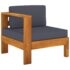 vidaXL 10 Piece Garden Lounge Set with Dark Grey Cushions Acacia Wood - Image 4