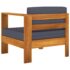 vidaXL 10 Piece Garden Lounge Set with Dark Grey Cushions Acacia Wood - Image 5