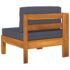 vidaXL 10 Piece Garden Lounge Set with Dark Grey Cushions Acacia Wood - Image 6