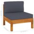 vidaXL 10 Piece Garden Lounge Set with Dark Grey Cushions Acacia Wood - Image 9