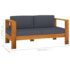 vidaXL 10 Piece Garden Lounge Set with Dark Grey Cushions Acacia Wood - Image 11