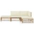 vidaXL 4 Piece Garden Lounge Set with Cream White Cushions Bamboo - Image 2