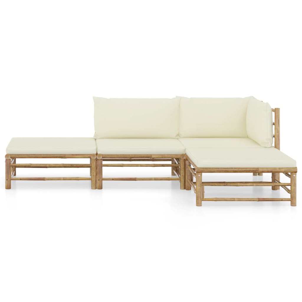 8720286191798_g_en_hd_1 vidaXL 4 Piece Garden Lounge Set with Cream White Cushions Bamboo - Image 2