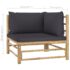vidaXL 4 Piece Garden Lounge Set with Dark Grey Cushions Bamboo - Image 11