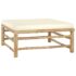 vidaXL 5 Piece Garden Lounge Set with Cream White Cushions Bamboo - Image 7