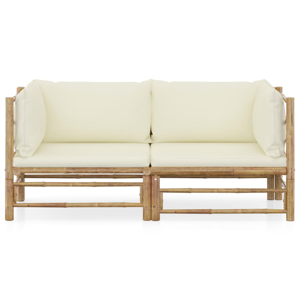 8720286191910_g_en_hd_1 vidaXL 2 Piece Garden Lounge Set with Cream White Cushions Bamboo - Image 2