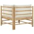 vidaXL 2 Piece Garden Lounge Set with Cream White Cushions Bamboo - Image 5