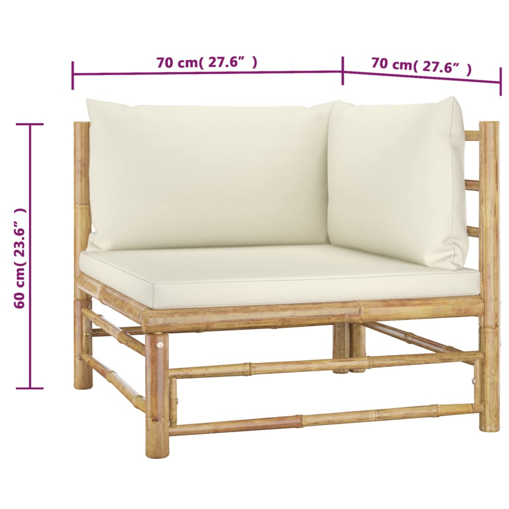 8720286191910_g_en_hd_6 vidaXL 2 Piece Garden Lounge Set with Cream White Cushions Bamboo - Image 7