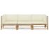 vidaXL 3 Piece Garden Lounge Set with Cream White Cushions Bamboo - Image 2