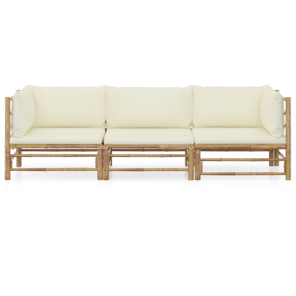 8720286191934_g_en_hd_1 vidaXL 3 Piece Garden Lounge Set with Cream White Cushions Bamboo - Image 2