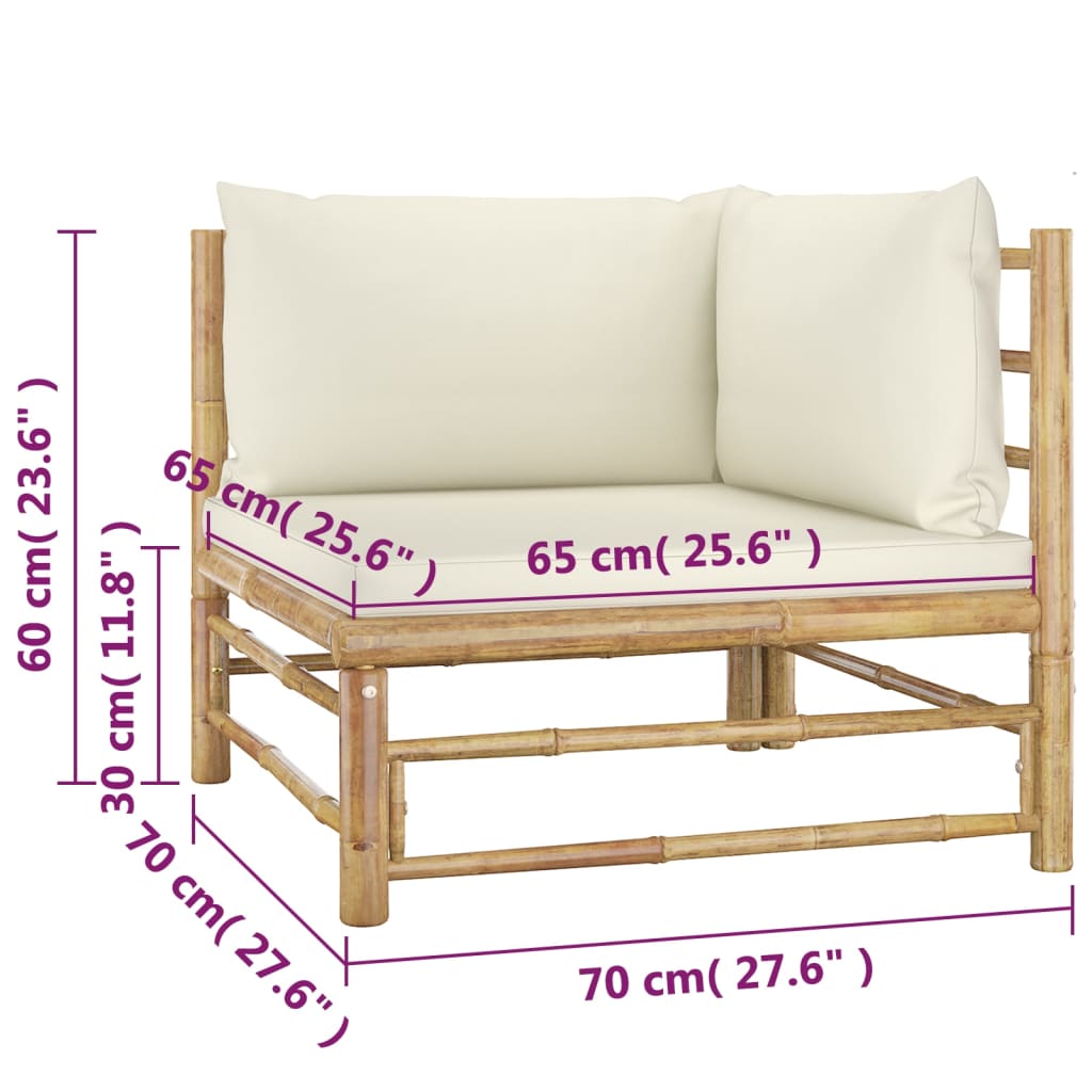 8720286191958_g_en_hd_6 vidaXL 4 Piece Garden Lounge Set with Cream White Cushions Bamboo - Image 7