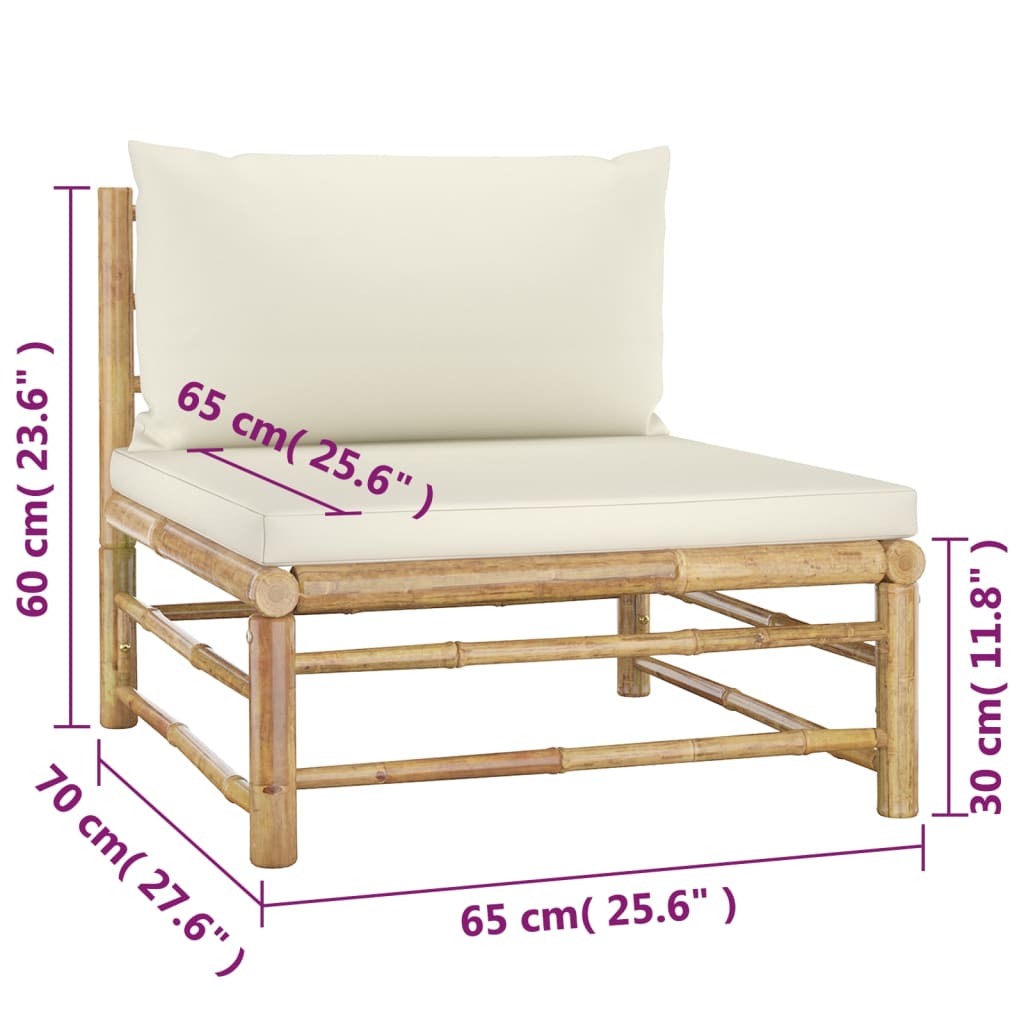 8720286191958_g_en_hd_7 vidaXL 4 Piece Garden Lounge Set with Cream White Cushions Bamboo - Image 8