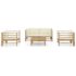 vidaXL 5 Piece Garden Lounge Set with Cream White Cushions Bamboo - Image 2