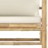 vidaXL 5 Piece Garden Lounge Set with Cream White Cushions Bamboo - Image 6
