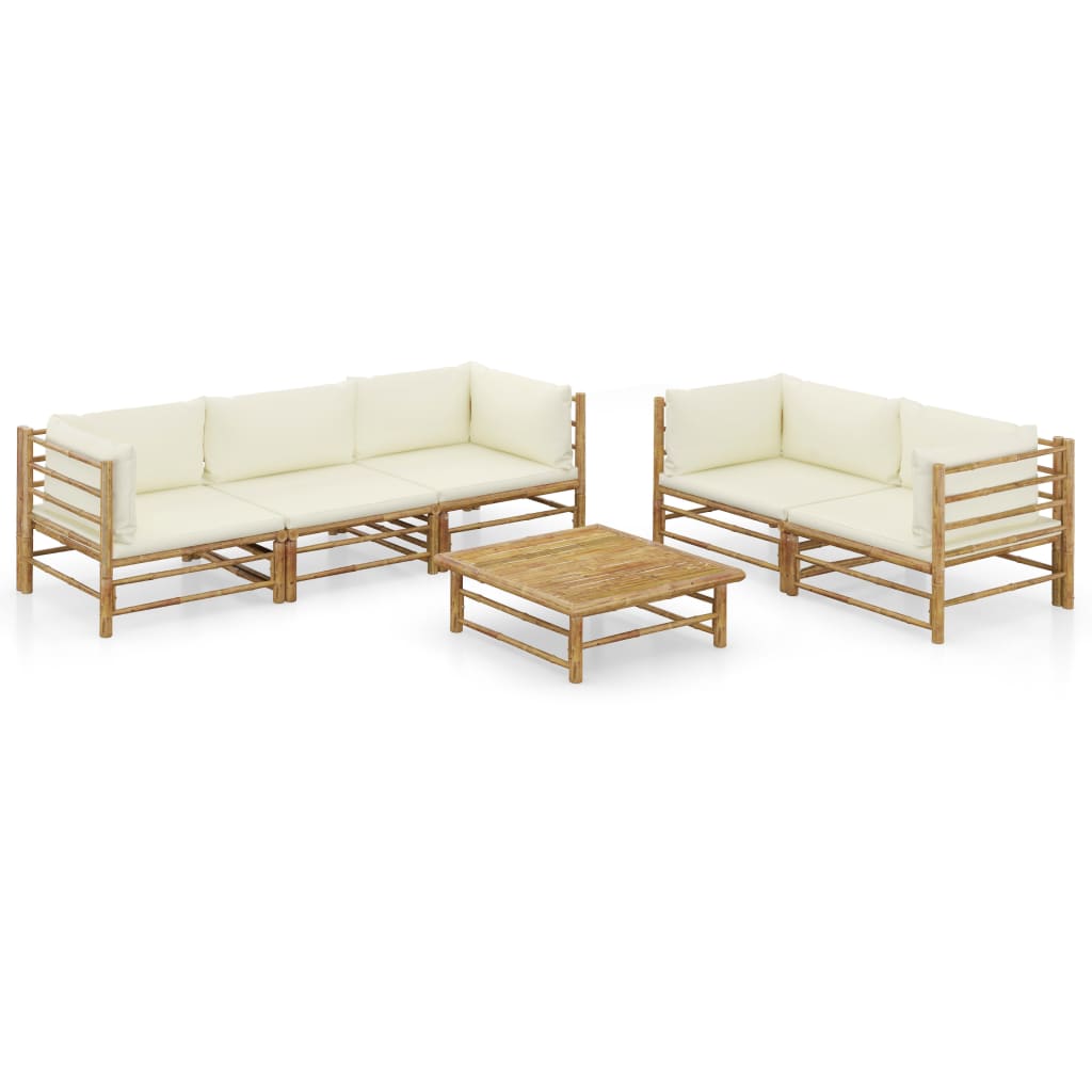 8720286191996_a_en_hd_1 vidaXL 6 Piece Garden Lounge Set with Cream White Cushions Bamboo - Image 1