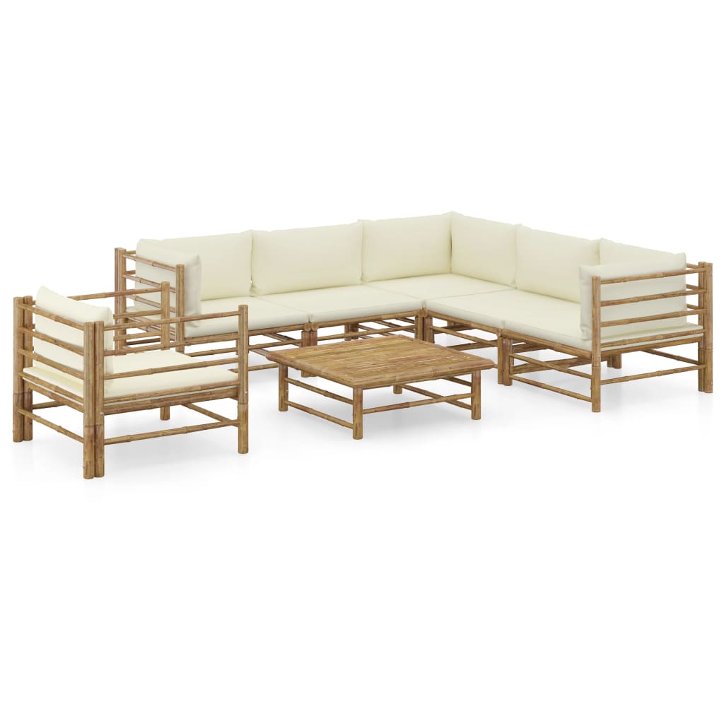 8720286192054_a_en_hd_1 vidaXL 7 Piece Garden Lounge Set with Cream White Cushions Bamboo - Image 1
