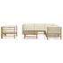 vidaXL 7 Piece Garden Lounge Set with Cream White Cushions Bamboo - Image 2