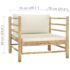 vidaXL 7 Piece Garden Lounge Set with Cream White Cushions Bamboo - Image 13