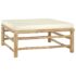 vidaXL 8 Piece Garden Lounge Set with Cream White Cushions Bamboo - Image 11