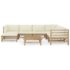 vidaXL 8 Piece Garden Lounge Set with Cream White Cushions Bamboo - Image 2
