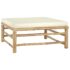 vidaXL 8 Piece Garden Lounge Set with Cream White Cushions Bamboo - Image 7