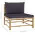 vidaXL 8 Piece Garden Lounge Set with Dark Grey Cushions Bamboo - Image 12