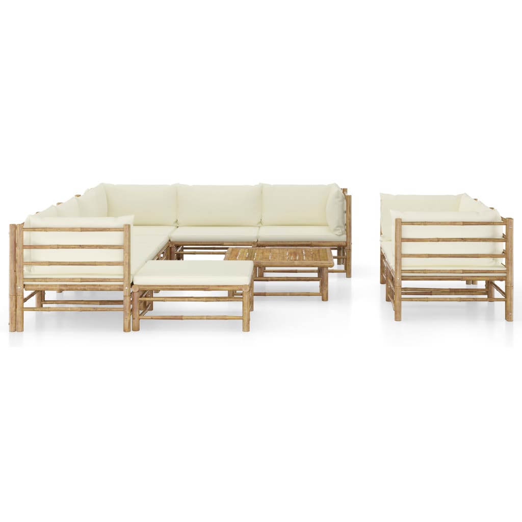 8720286192115_g_en_hd_1 vidaXL 10 Piece Garden Lounge Set with Cream White Cushions Bamboo - Image 2