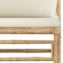 vidaXL 10 Piece Garden Lounge Set with Cream White Cushions Bamboo - Image 6