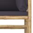 vidaXL 10 Piece Garden Lounge Set with Dark Grey Cushions Bamboo - Image 6