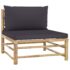 vidaXL 10 Piece Garden Lounge Set with Dark Grey Cushions Bamboo - Image 7
